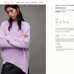BNWT Selena Asymmetric Wool Blend Sweater